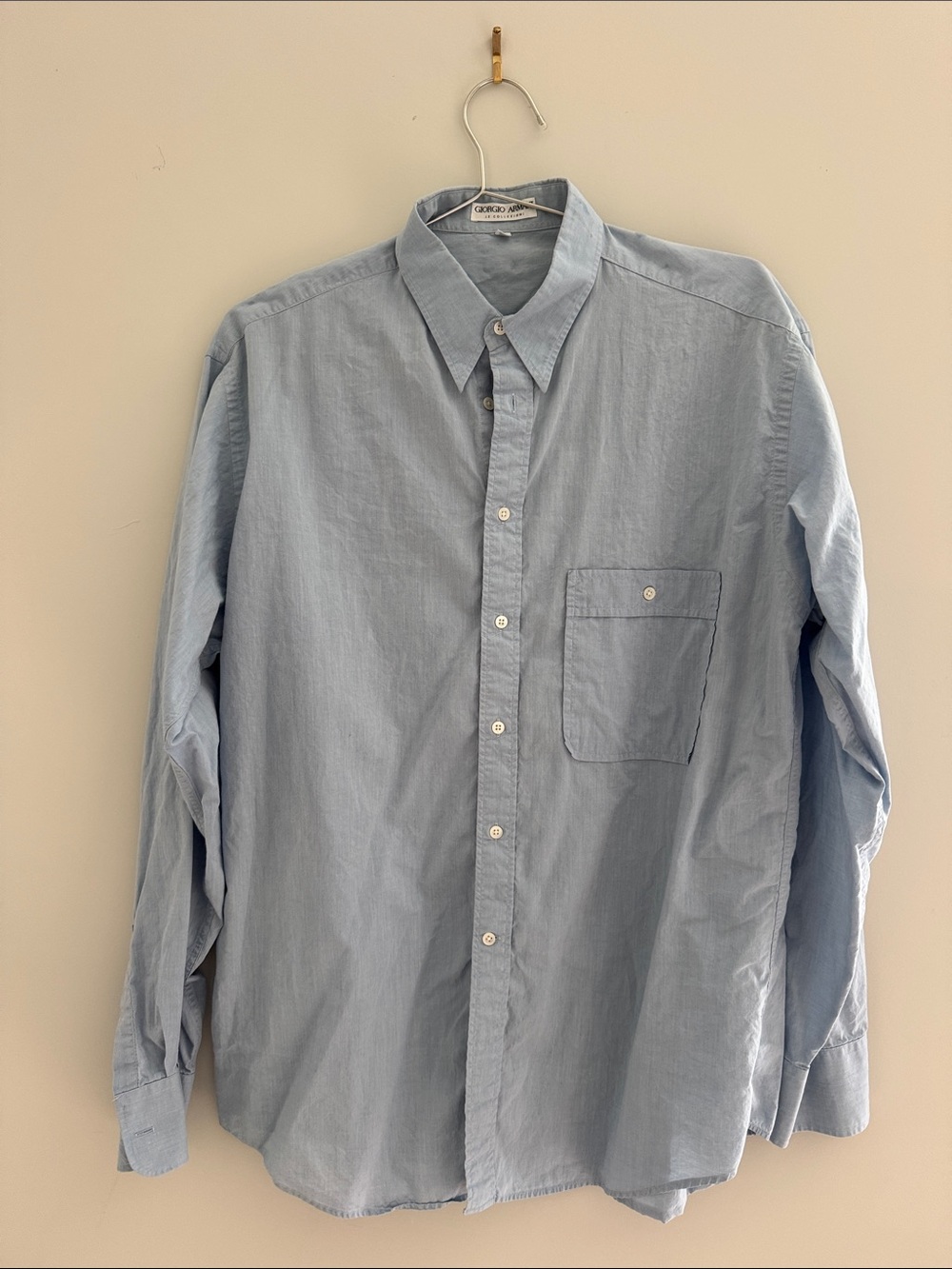 Giorgio Armani Light Blue Casual Button-Down Shirt